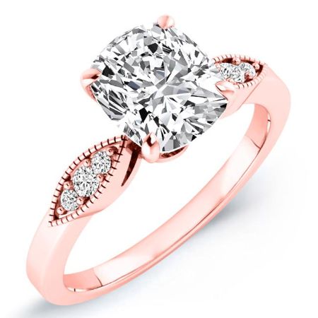 Mulberry Cushion Moissanite Bridal Set rosegold