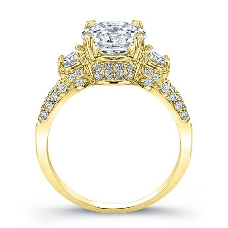 Daffodil Round Moissanite Engagement Ring yellowgold