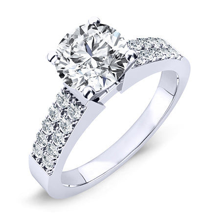 Malva Diamond Matching Band Only (engagement Ring Not Included) For Ring With Round Center whitegold