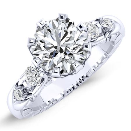 Oleana Moissanite Matching Band Only (engagement Ring Not Included) For Ring With Round Center whitegold