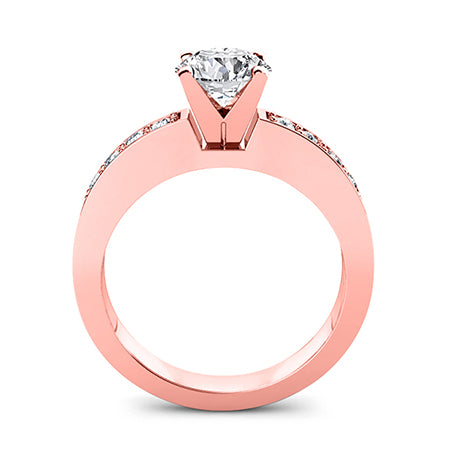 Eliza Cushion Moissanite Engagement Ring rosegold