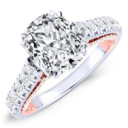 Nasrin Diamond Matching Band Only (engagement Ring Not Included) For Ring With Cushion Center whitegold
