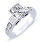 Daisy Diamond Matching Band Only (engagement Ring Not Included) For Ring With Cushion Center whitegold