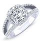 Honesty Diamond Matching Band Only (engagement Ring Not Included) For Ring With Cushion Center whitegold