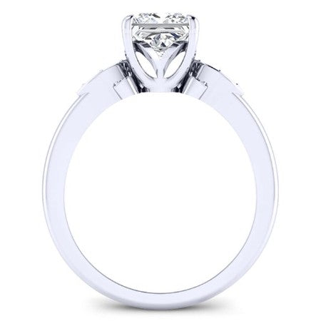 Lobelia Princess Moissanite Engagement Ring whitegold