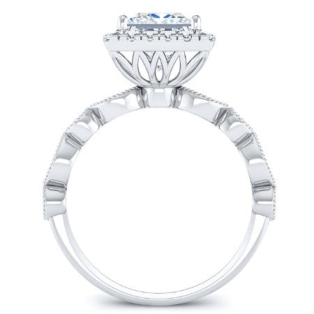 Aubretia Princess Moissanite Engagement Ring whitegold