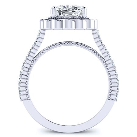 Ruellia Cushion Moissanite Engagement Ring whitegold