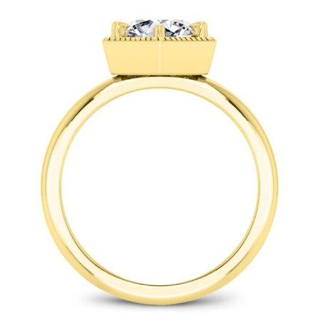 Aspen Cushion Moissanite Engagement Ring yellowgold