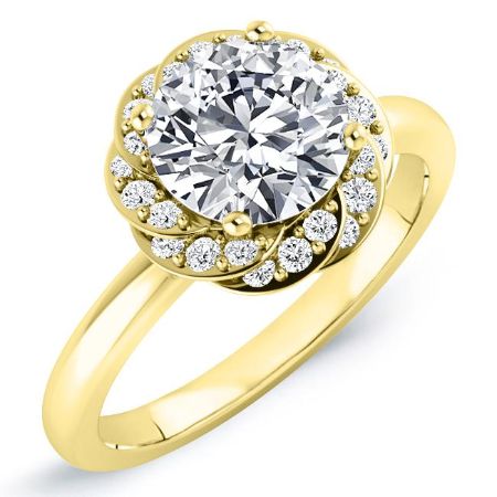 Almond Moissanite Matching Band Only (engagement Ring Not Included) For Ring With Round Center yellowgold
