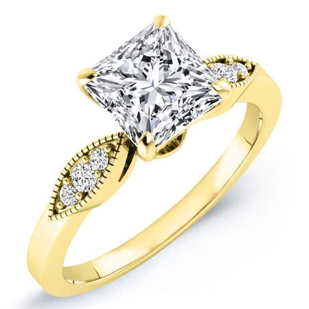 Mulberry Diamond Matching Band Only (engagement Ring Not Included) For Ring With Princess Center yellowgold
