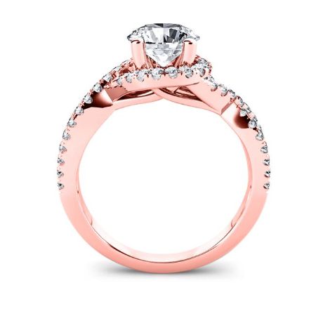 Dianella Round Moissanite Engagement Ring rosegold