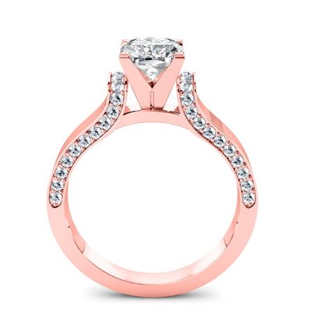 Lavender Cushion Moissanite Engagement Ring rosegold