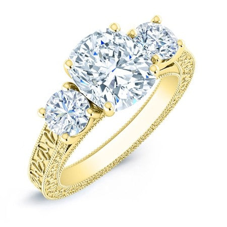 Belladonna Cushion Moissanite Bridal Set yellowgold