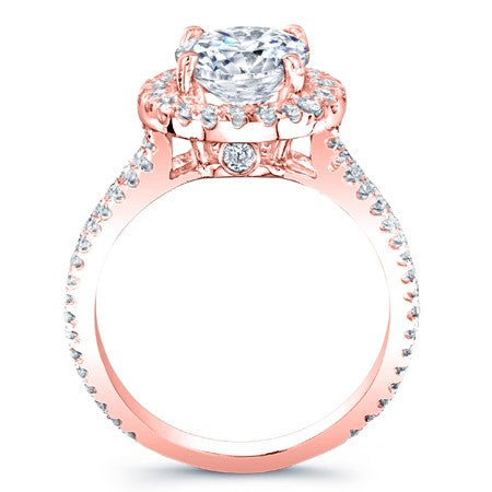 Lilac Round Moissanite Engagement Ring rosegold