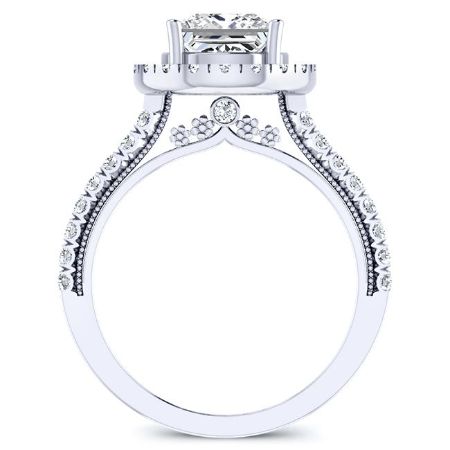 Florizel Princess Moissanite Engagement Ring whitegold