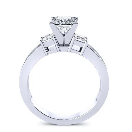 Bellflower Princess Moissanite Engagement Ring whitegold