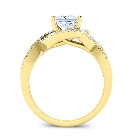 Dianella Princess Moissanite Engagement Ring yellowgold