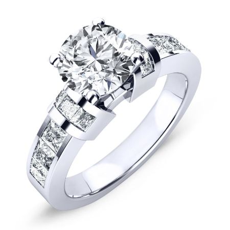 Ivy Moissanite Matching Band Only (engagement Ring Not Included) For Ring With Round Center whitegold