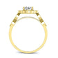 Petal Round Moissanite Engagement Ring yellowgold