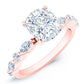 Redbud Moissanite Matching Band Only (engagement Ring Not Included) For Ring With Cushion Center rosegold