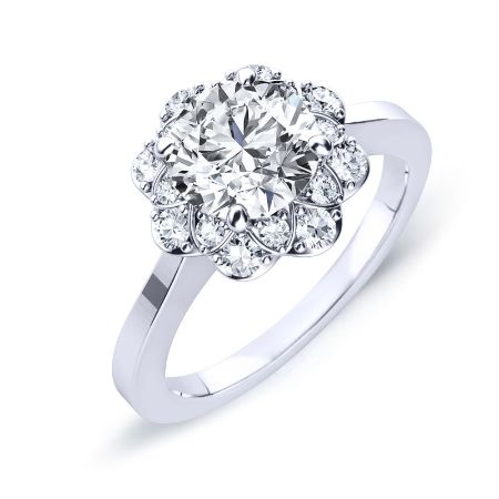 Coralbells Moissanite Matching Band Only (engagement Ring Not Included) For Ring With Round Center whitegold