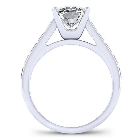 Yarrow Cushion Moissanite Engagement Ring whitegold