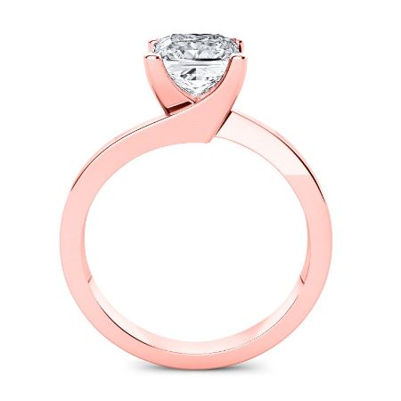 Zinnia Princess Moissanite Engagement Ring rosegold