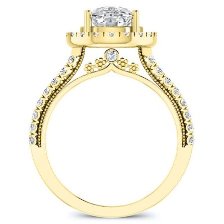 Florizel Cushion Moissanite Engagement Ring yellowgold