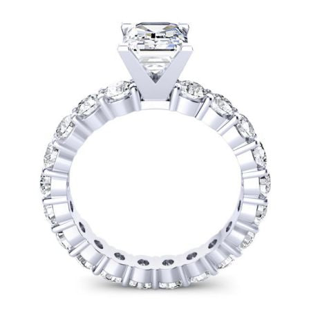 Angela Emerald Moissanite Engagement Ring whitegold