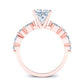 Redbud Princess Moissanite Engagement Ring rosegold