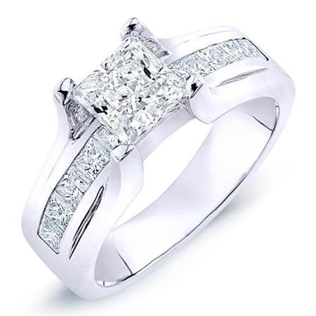 Ilima Diamond Matching Band Only (engagement Ring Not Included) For Ring With Princess Center whitegold