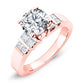 Carnation Moissanite Matching Band Only (engagement Ring Not Included) For Ring With Round Center rosegold