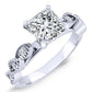 Sophora Moissanite Matching Band Only (engagement Ring Not Included) For Ring With Princess Center whitegold