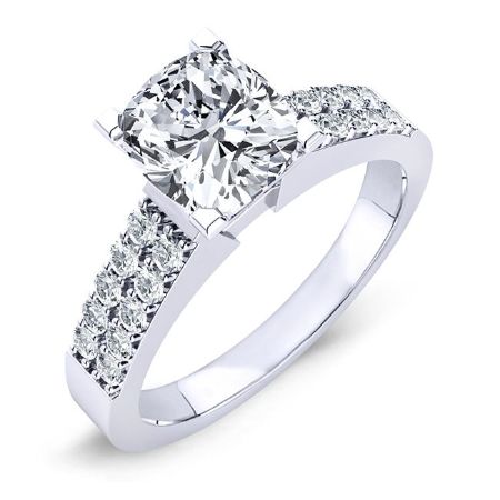 Malva Diamond Matching Band Only (engagement Ring Not Included) For Ring With Cushion Center whitegold