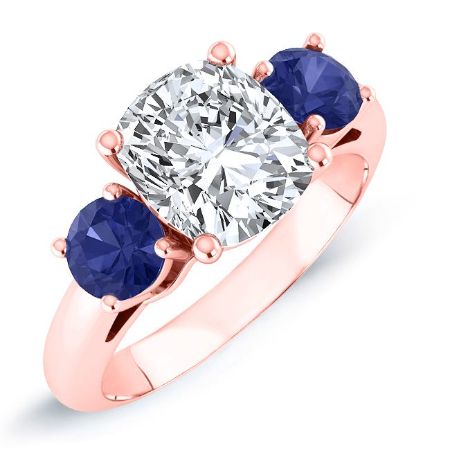 Fuschia Moissanite Matching Band Only (engagement Ring Not Included) For Ring With Cushion Center rosegold