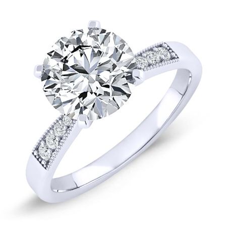 Poppy Diamond Matching Band Only (engagement Ring Not Included) For Ring With Round Center whitegold