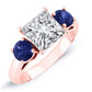 Fuschia Moissanite Matching Band Only (engagement Ring Not Included) For Ring With Princess Center rosegold