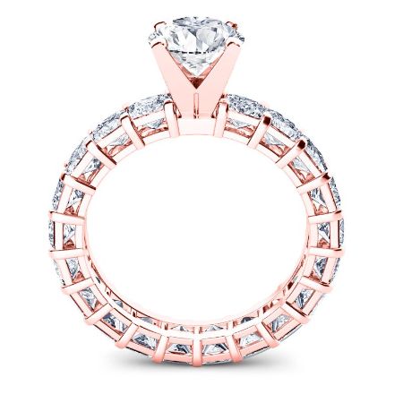 Crisantha Princess Moissanite Engagement Ring rosegold