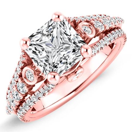 Sireli Diamond Matching Band Only (engagement Ring Not Included) For Ring With Princess Center rosegold