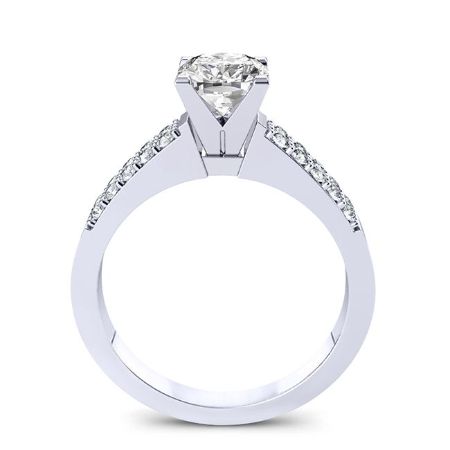 Malva Cushion Moissanite Engagement Ring whitegold