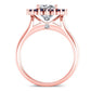 Dicentra Moissanite Matching Band Only (engagement Ring Not Included) For Ring With Cushion Center rosegold