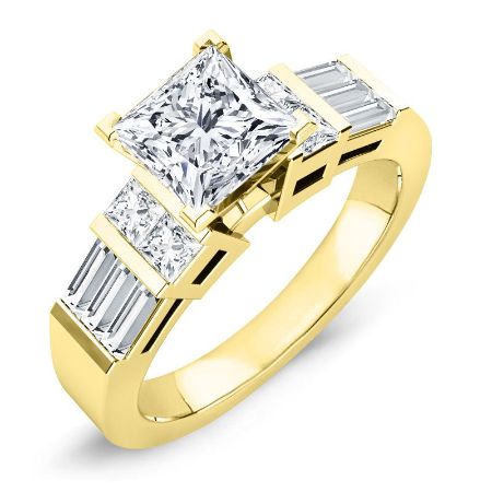 Bluebell Diamond Matching Band Only (engagement Ring Not Included) For Ring With Princess Center yellowgold