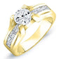 Ilima Moissanite Matching Band Only (engagement Ring Not Included) For Ring With Round Center yellowgold