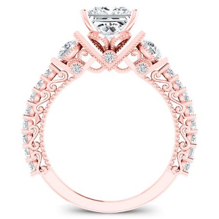Belle Princess Moissanite Engagement Ring rosegold