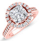 Mawar Diamond Matching Band Only (engagement Ring Not Included) For Ring With Princess Center rosegold
