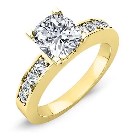 Eliza Diamond Matching Band Only (engagement Ring Not Included) For Ring With Cushion Center yellowgold