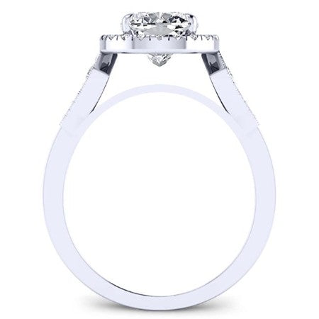 Kalmia Cushion Moissanite Engagement Ring whitegold