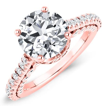 Garland Diamond Matching Band Only (engagement Ring Not Included) For Ring With Round Center rosegold