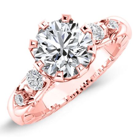 Oleana Diamond Matching Band Only (engagement Ring Not Included) For Ring With Round Center rosegold