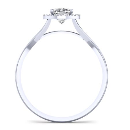 Larkspur Cushion Moissanite Engagement Ring whitegold